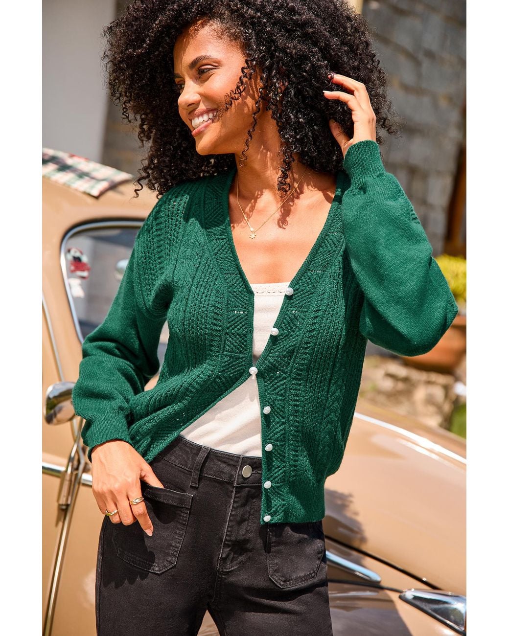 Cárdigan Darling Effect CUPSHE de color Green