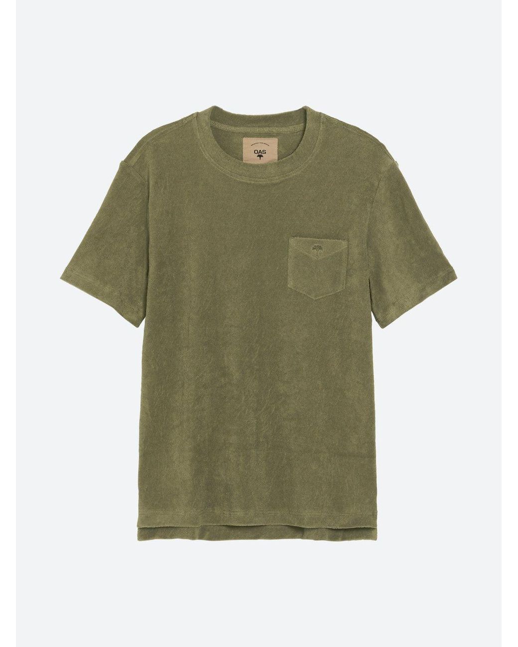 Oas Gray Solid Terry Tee for men