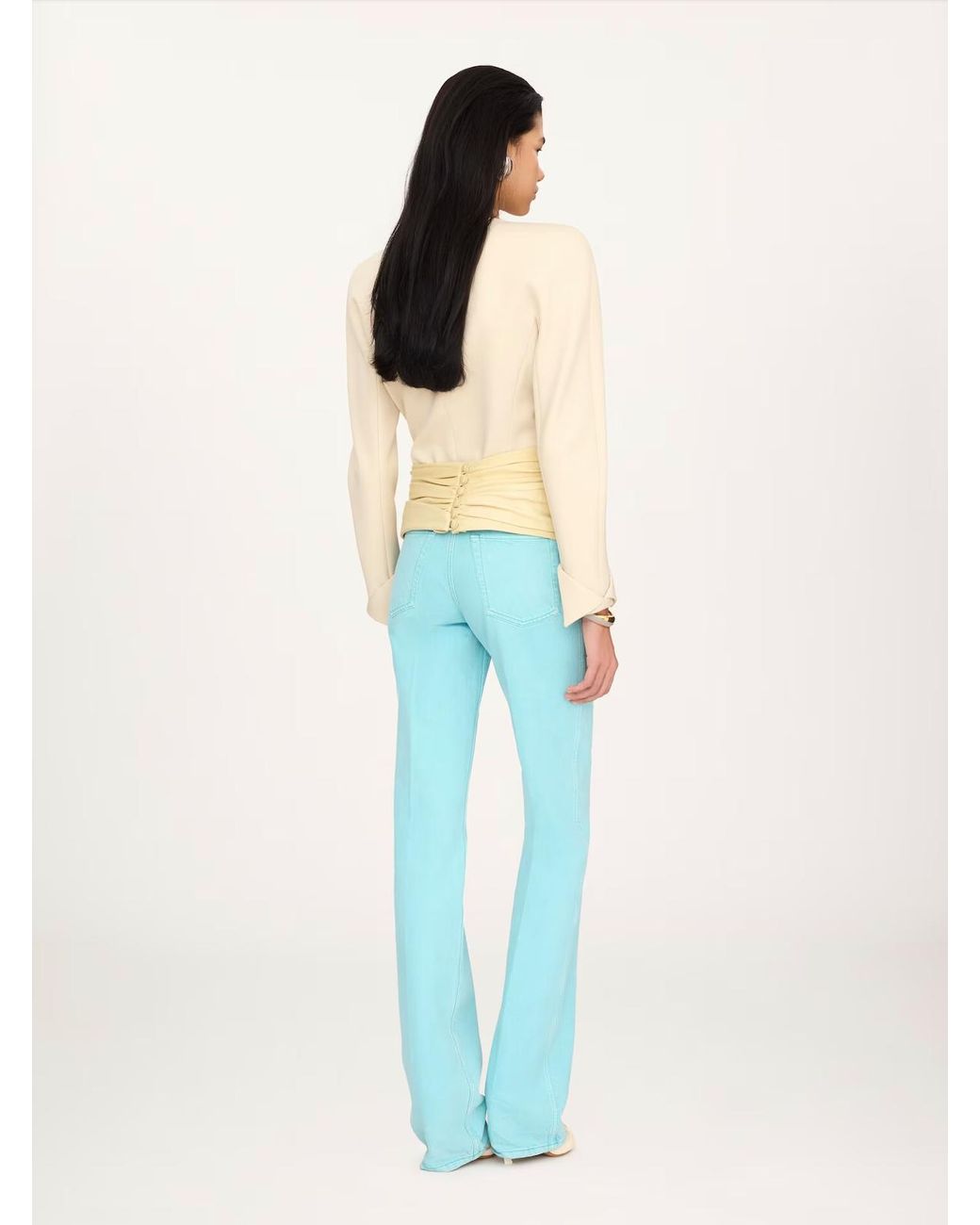 Chloé White Collarless Fitted Jacket