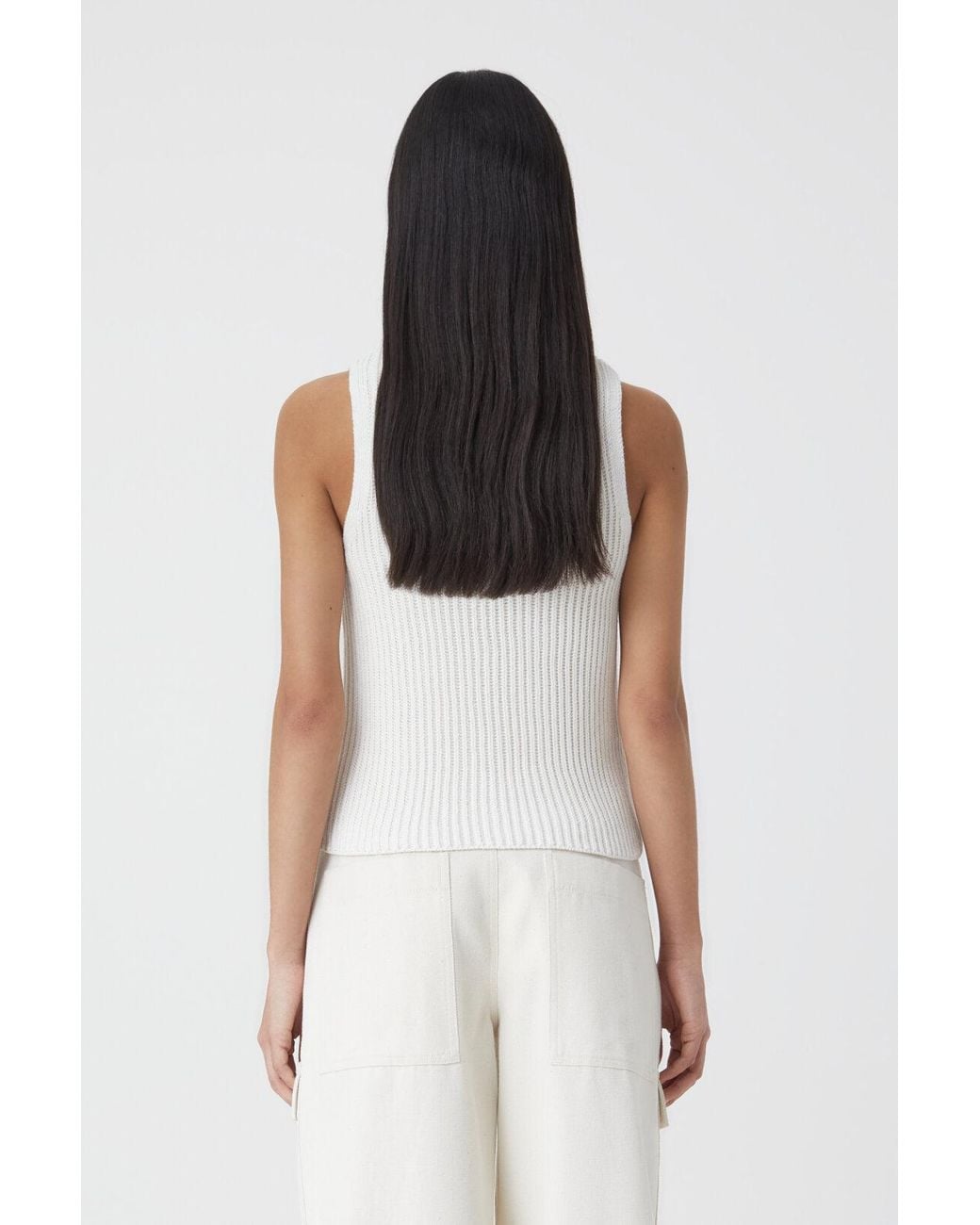 Closed White Ss Crew Neck Racer Top