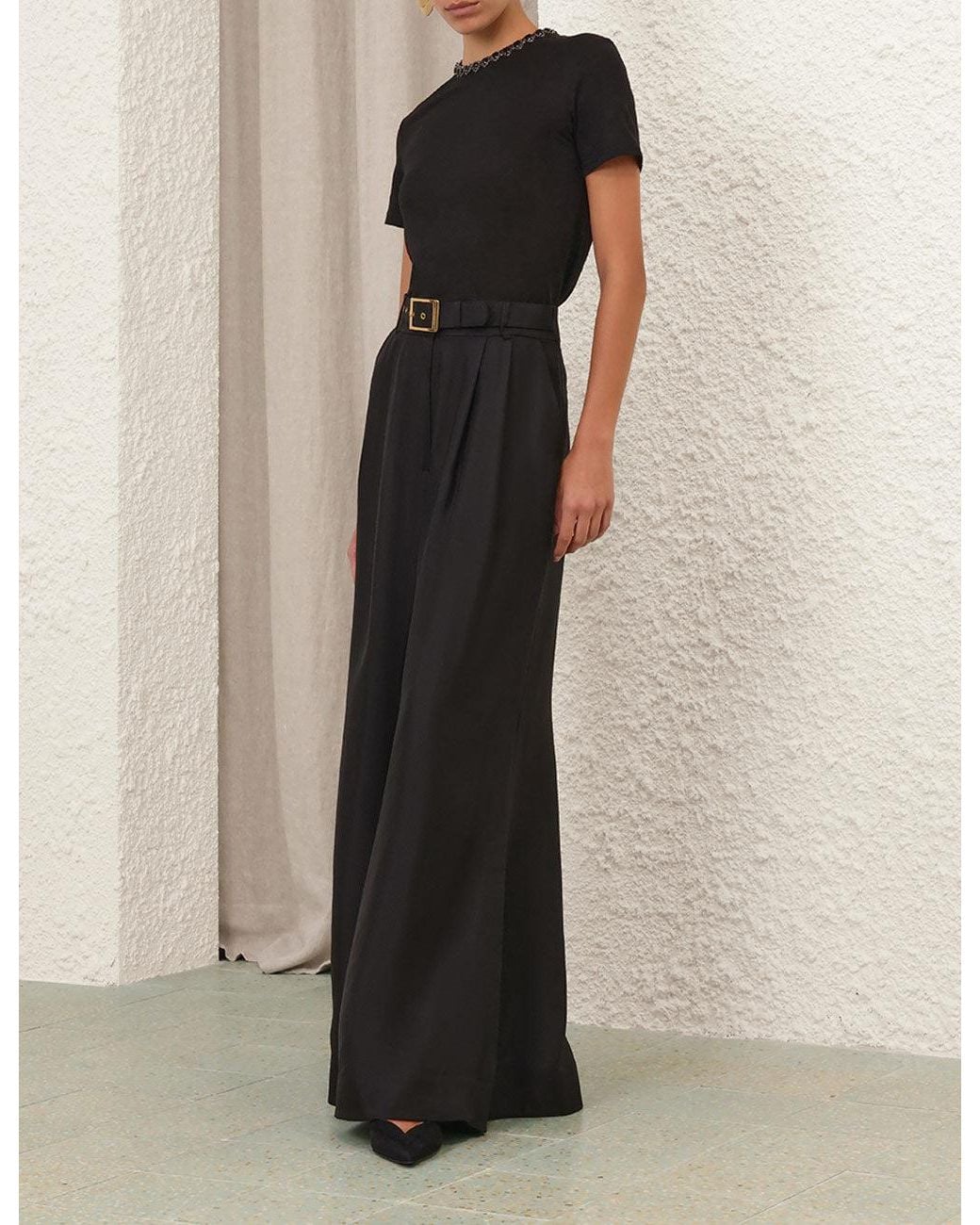 Zimmermann Black Embellished Tee