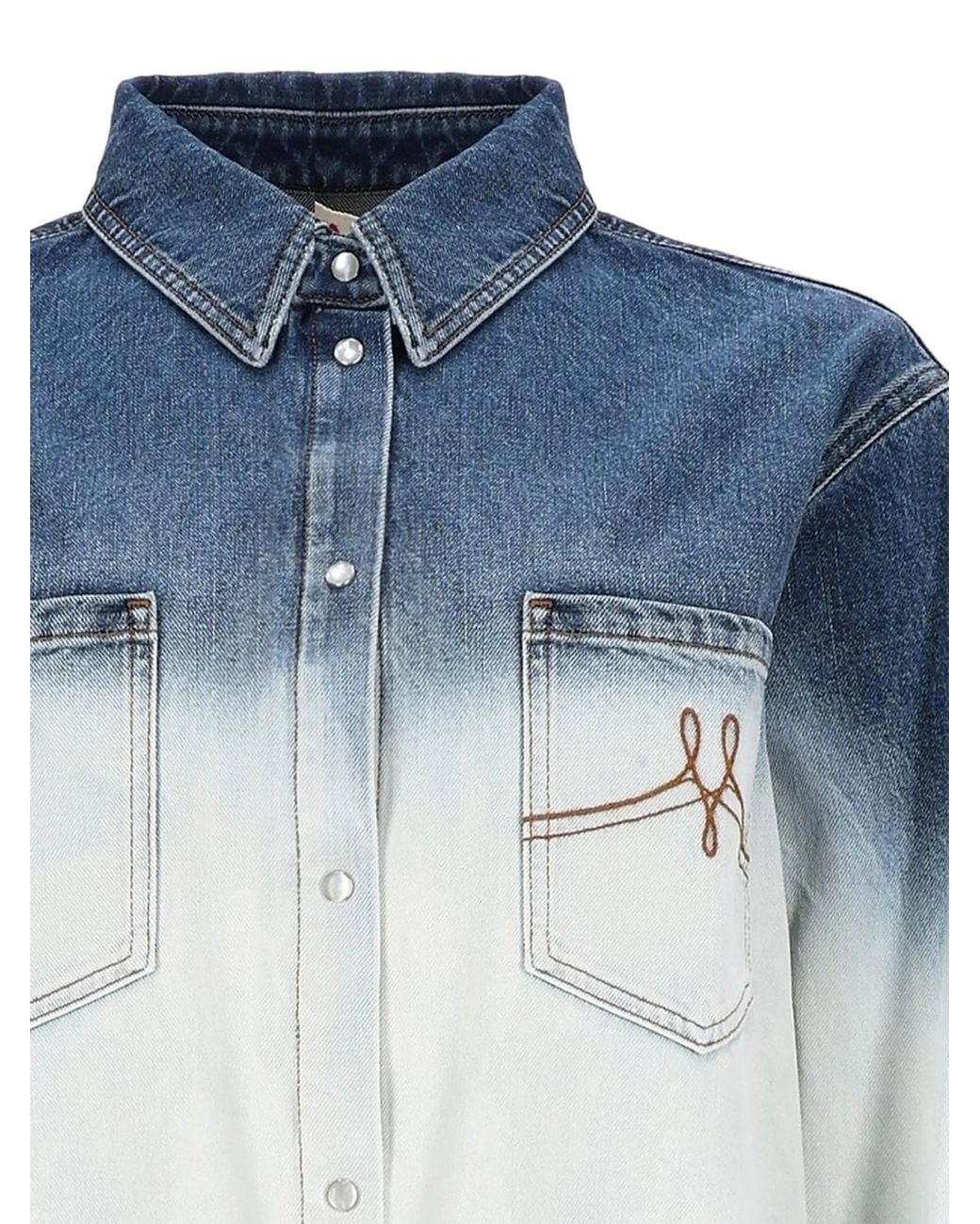 Marni Blue Gradient Bleach Denim Jacket