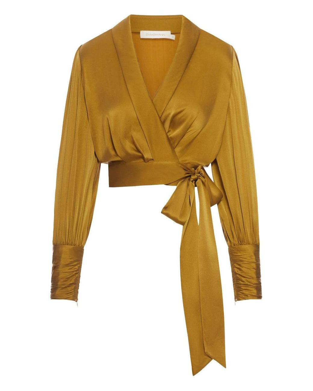 Zimmermann Yellow Silk Wrap Top