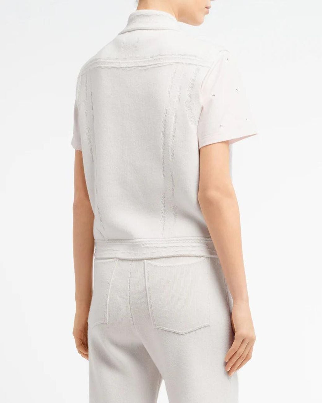 Barrie White Oversized Sleeveless Denim Jacket