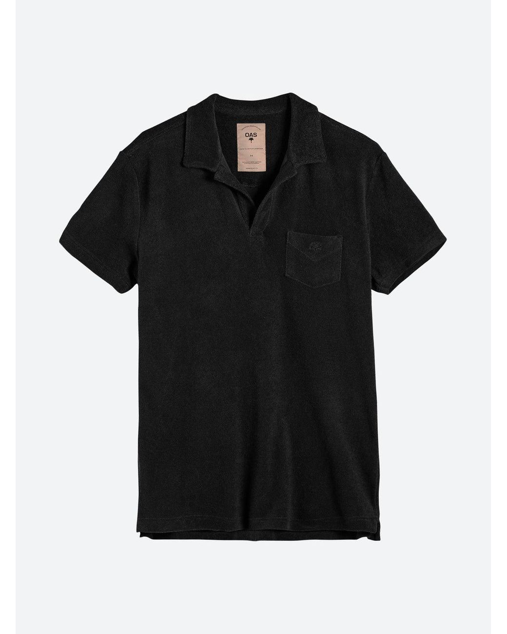 Oas Gray Solid Terry Polo for men