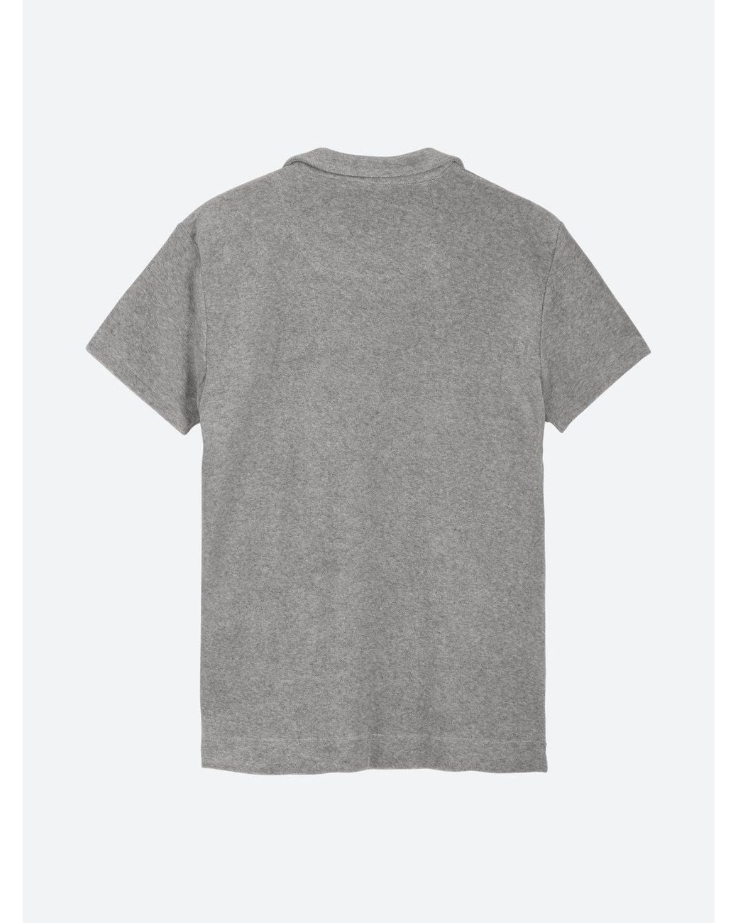 Oas Gray Solid Terry Polo for men