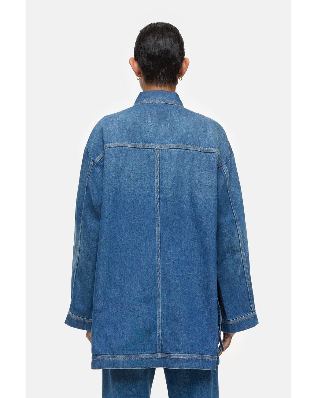 Closed Blue Blouse With Sidelong Straps
