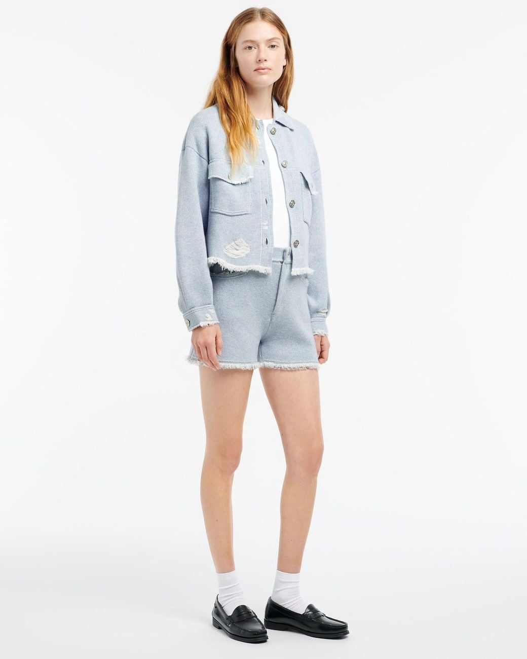 Barrie Blue Denim Fringed Jacket