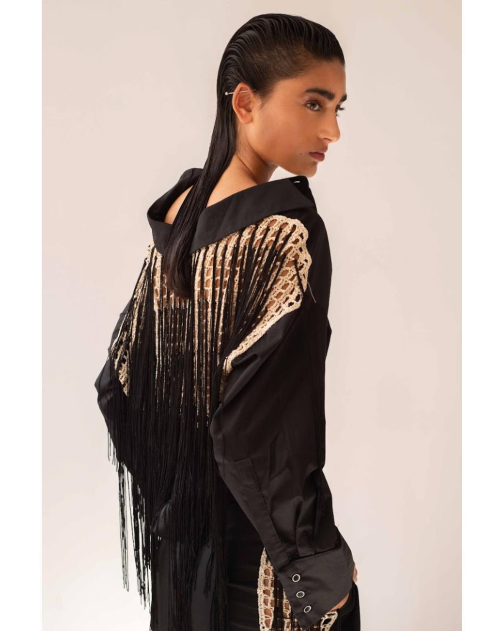 SADH Black Jalsa Cropped Shirt