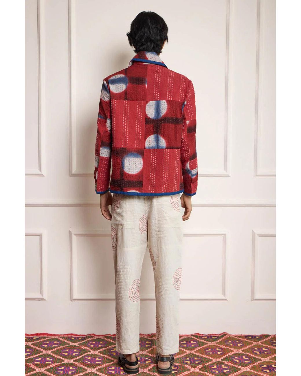 HARAGO Red Patchwork Kantha Jacket