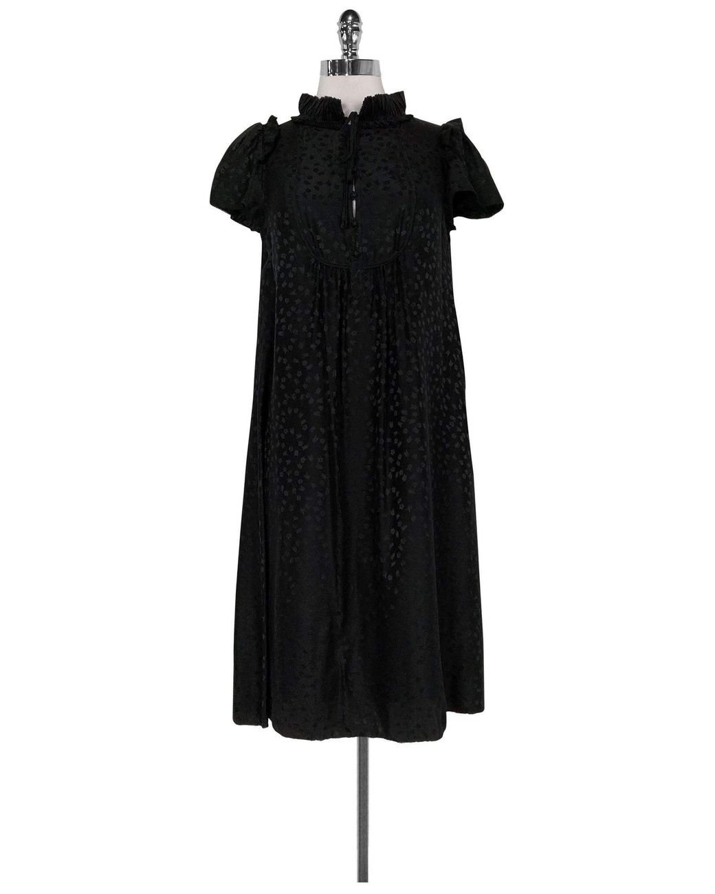 Marc Jacobs Silk Black Floral Print Dress - Lyst