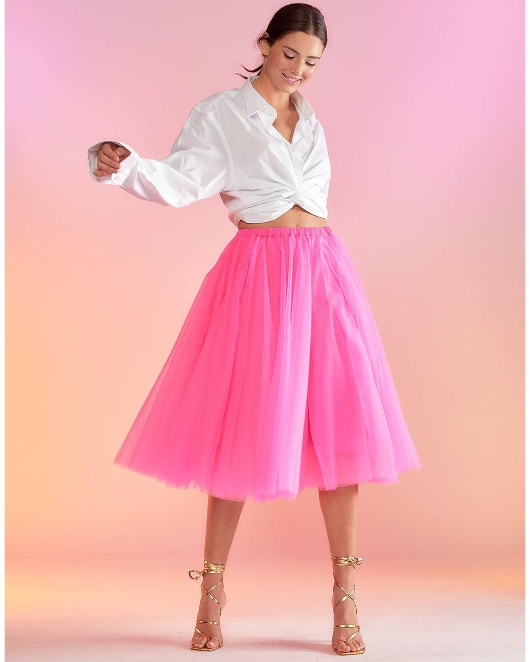 Hot pink cheap tulle skirt