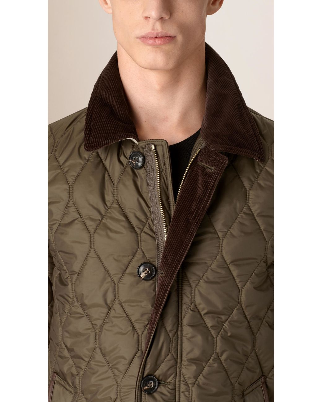 Mens quilted jacket corduroy collar new arrivals