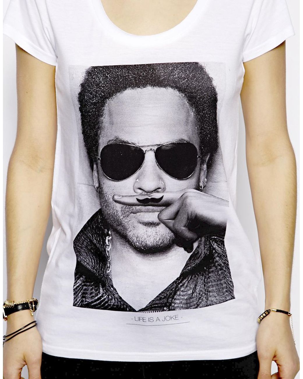 ELEVEN PARIS Lenny Kravitz Moustache Tshirt in White | Lyst Canada