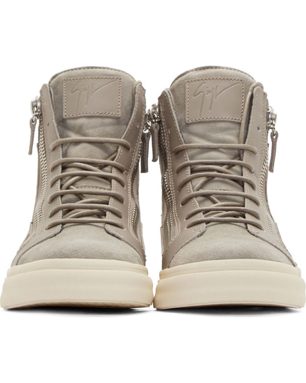 Grey suede shop high top sneakers