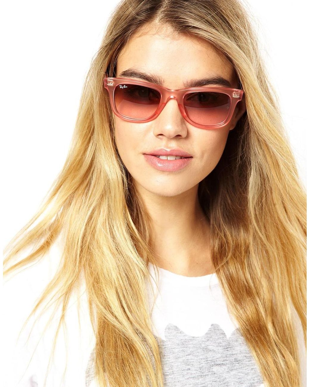 Ray-Ban Pink Wayfarer Sunglasses | Lyst