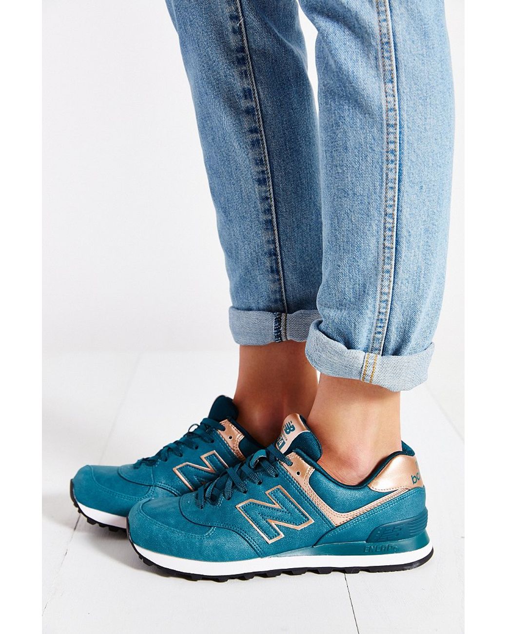 New Balance 574 Precious Metals Running Sneaker in Blue | Lyst