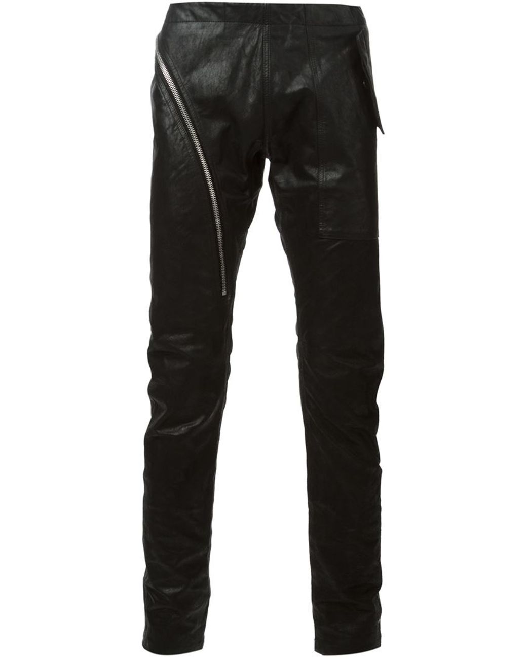 Rick Owens Asymmetric Zip Trousers in Black for Men | Lyst