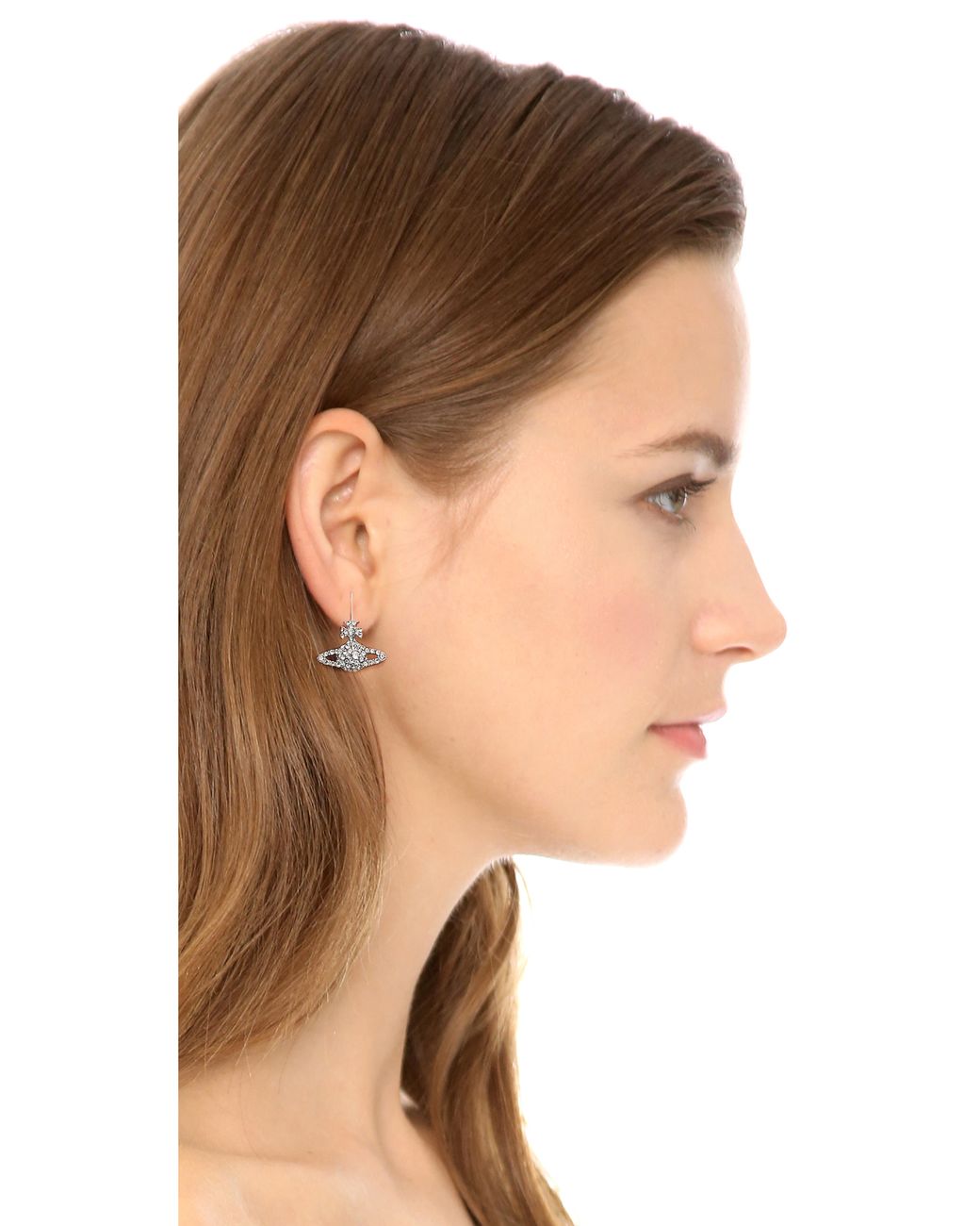Vivienne Westwood Grace Bas Relief Earrings - Rhodium in Metallic | Lyst