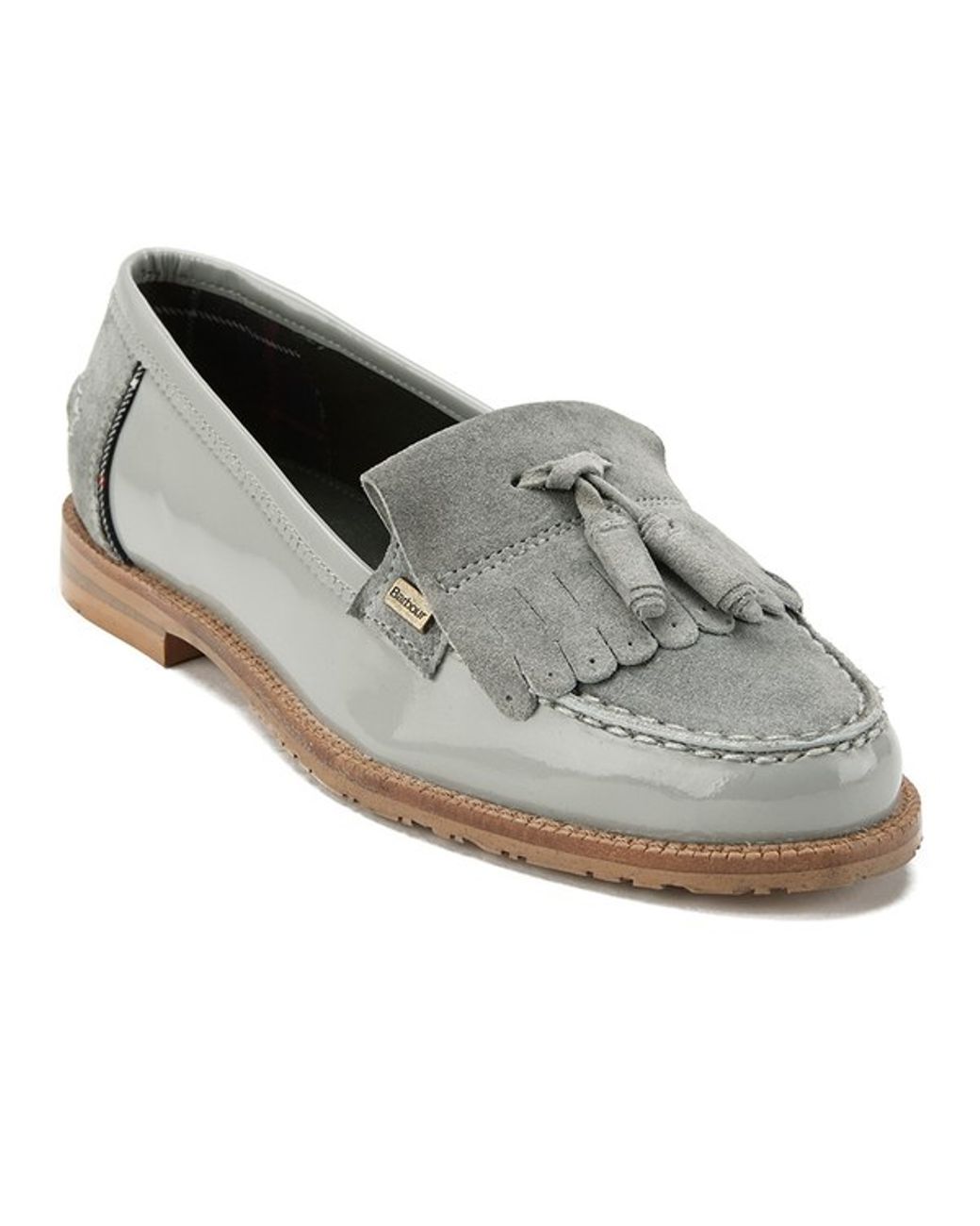 Barbour Women'S Amber Suede Tassel Loafers in Grey | Lyst UK