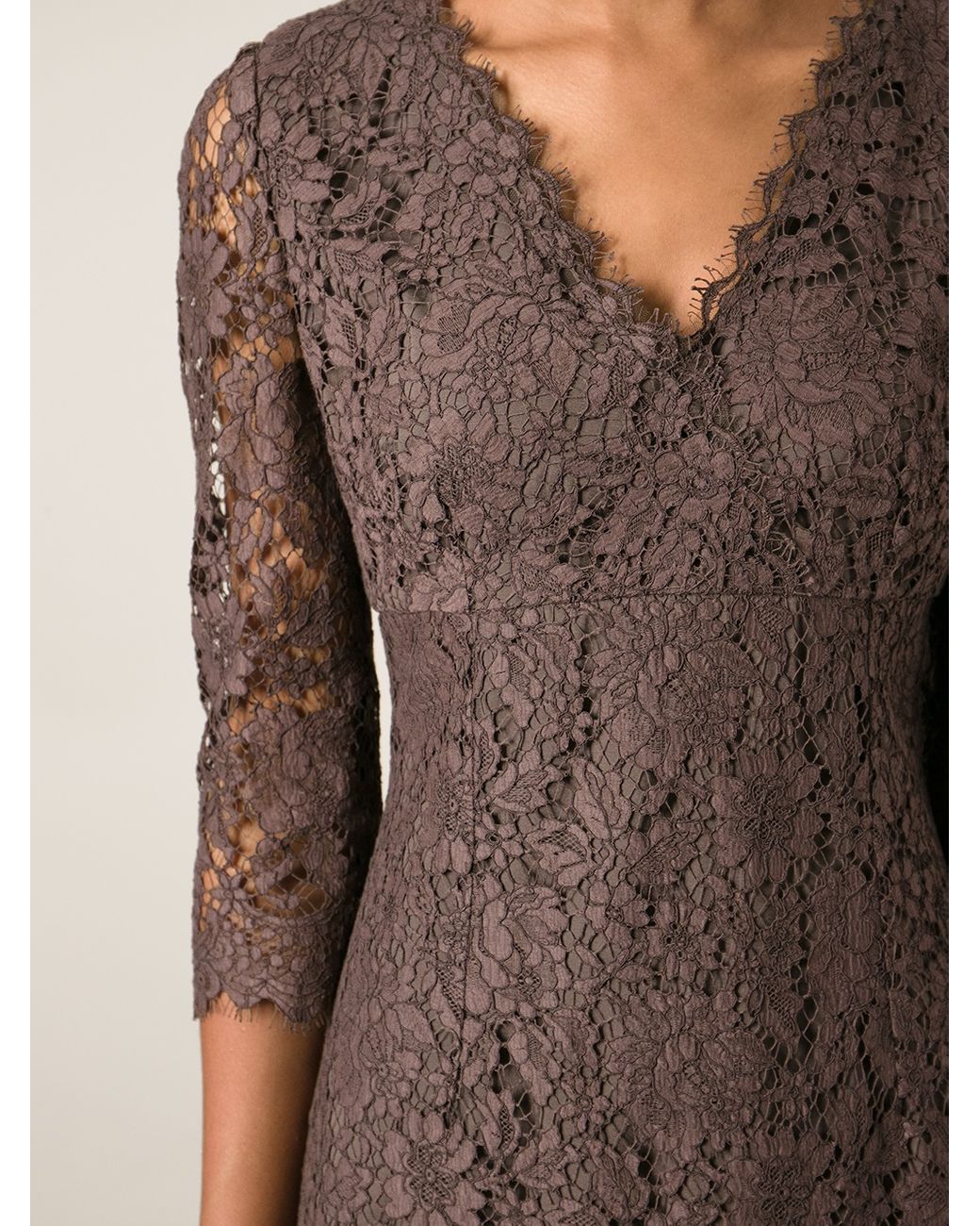Dolce \u0026 Gabbana Lace Dress in Brown | Lyst