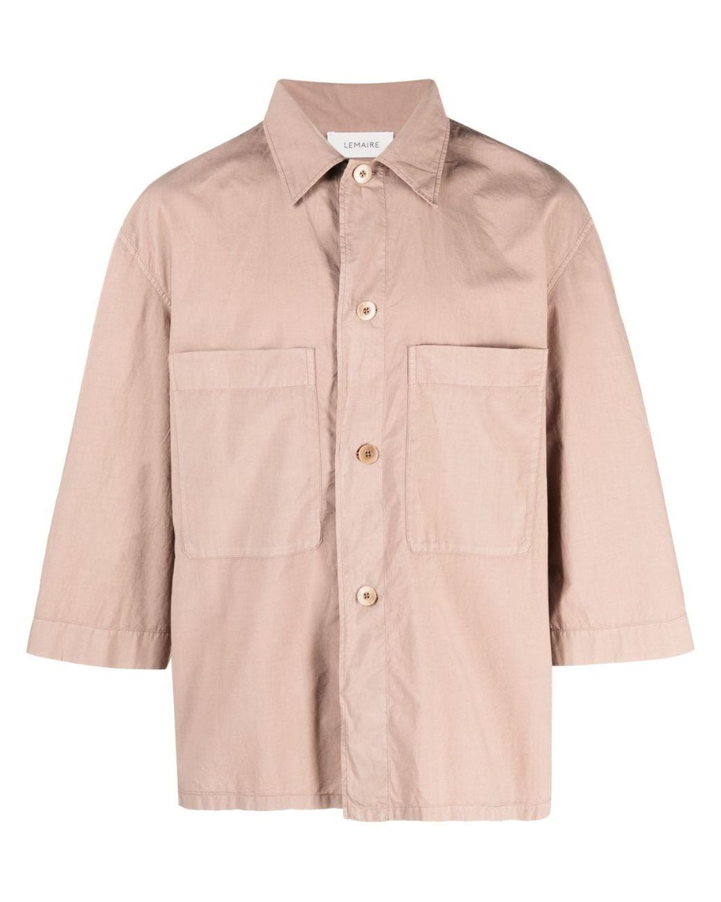 LEMAIRE 21ss open collar shirt pink 44 | ccq.com.sv