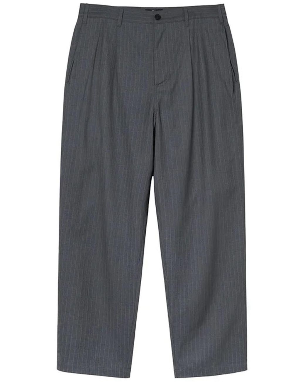 Stussy Striped Volume Trousers Gray In Cotton for Men | Lyst