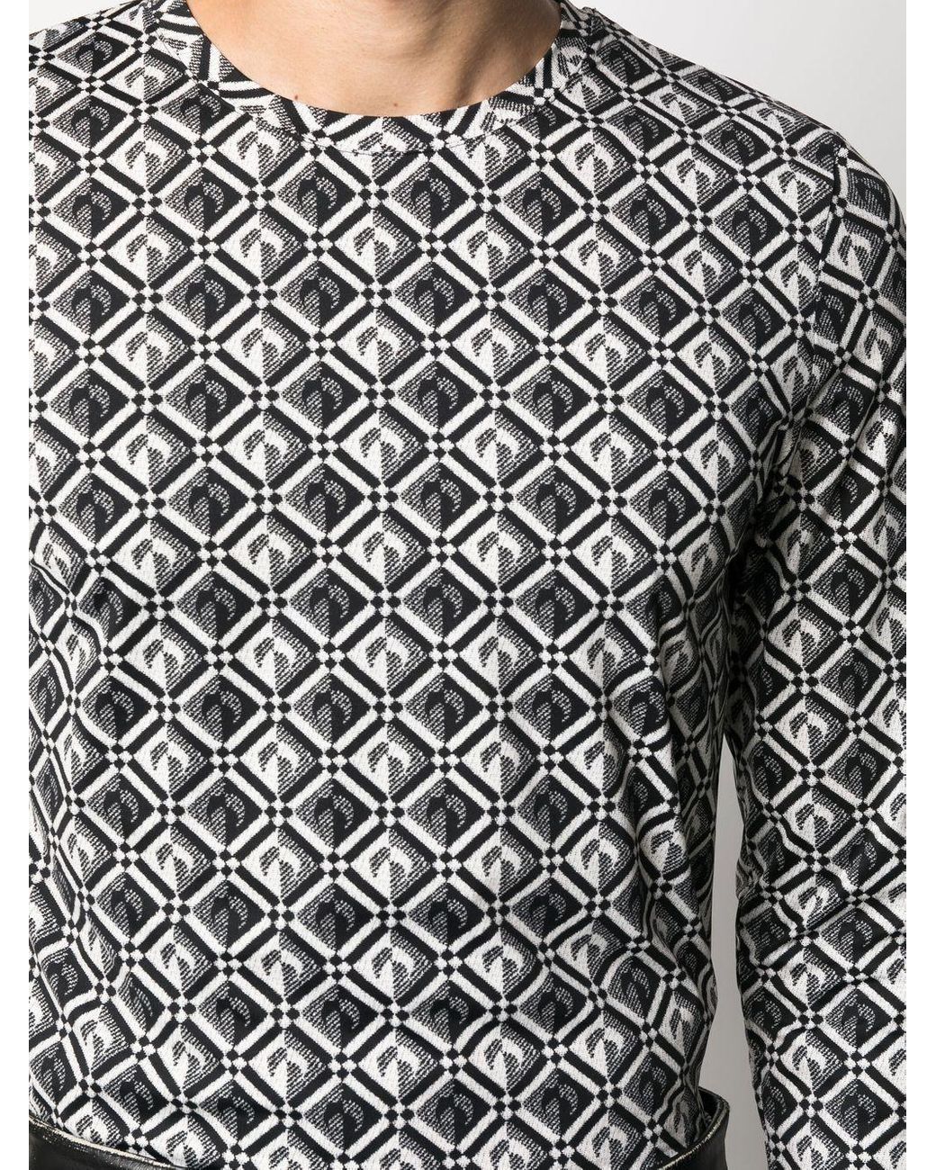 Marine Serre Crescent Moon-jacquard T-shirt in Gray for Men | Lyst