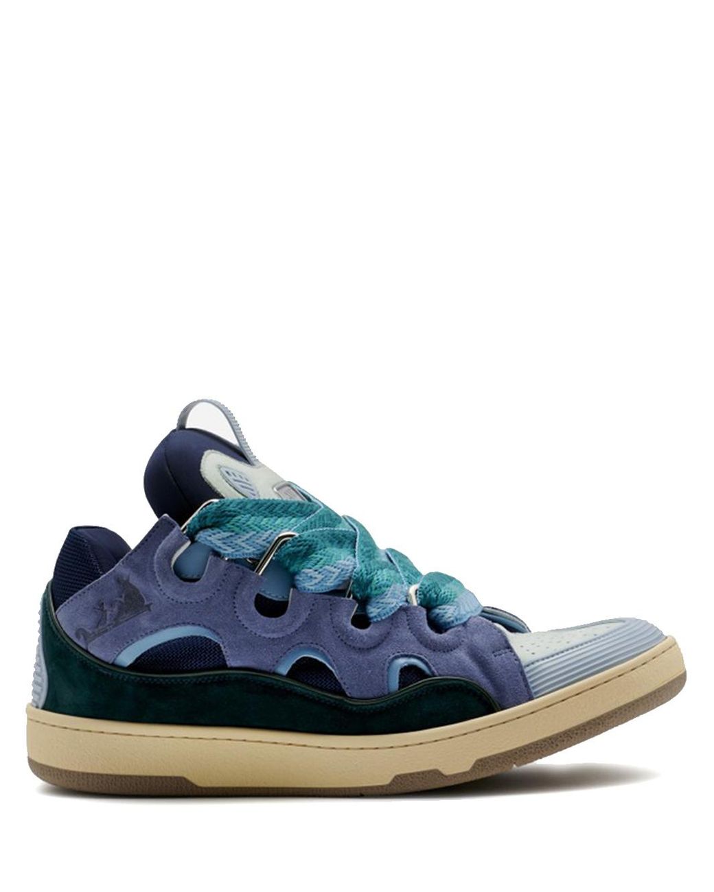 Lanvin Crub Sneakers Blue And Green In Leather for Men | Lyst