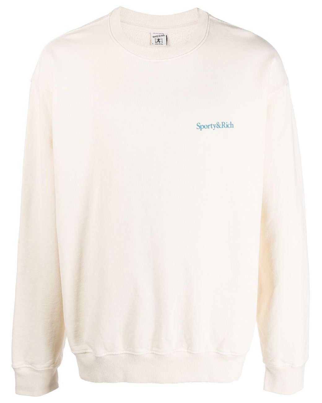 Sporty & Rich New Health Crewneck Cream In Cotton in Natural | Lyst