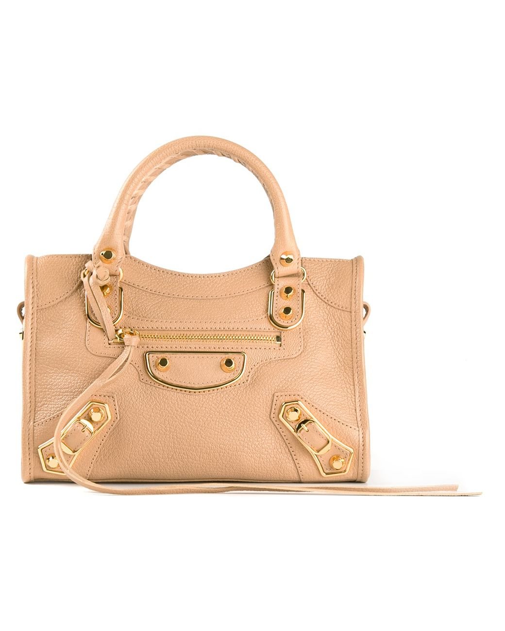 Balenciaga Classic Metallic Edge Mini City in Natural | Lyst