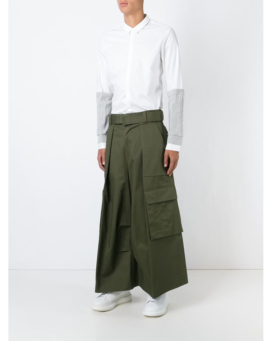 Juun.J Wide Leg Cargo Trousers in Green for Men | Lyst