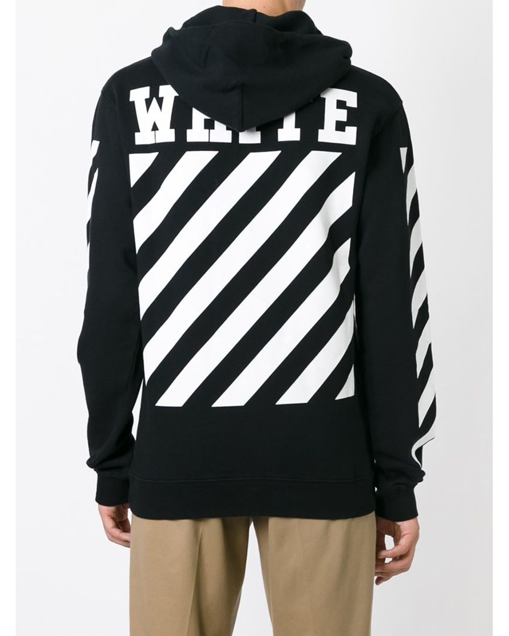 Off White c o Virgil Abloh Back Print Hoodie in Black for Men Lyst