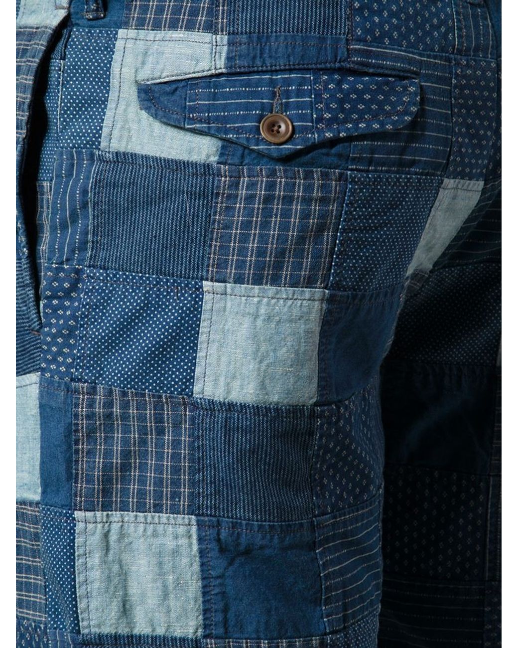 RRL Patchwork Denim Shorts in Blue for Men Lyst