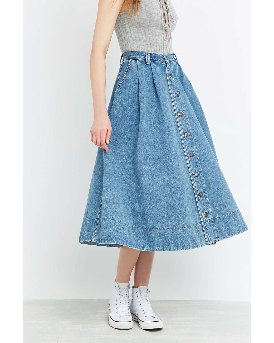 Midi jean skirt king deals