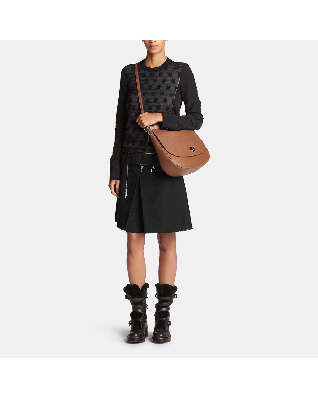 Coach pebbled turnlock hobo best sale