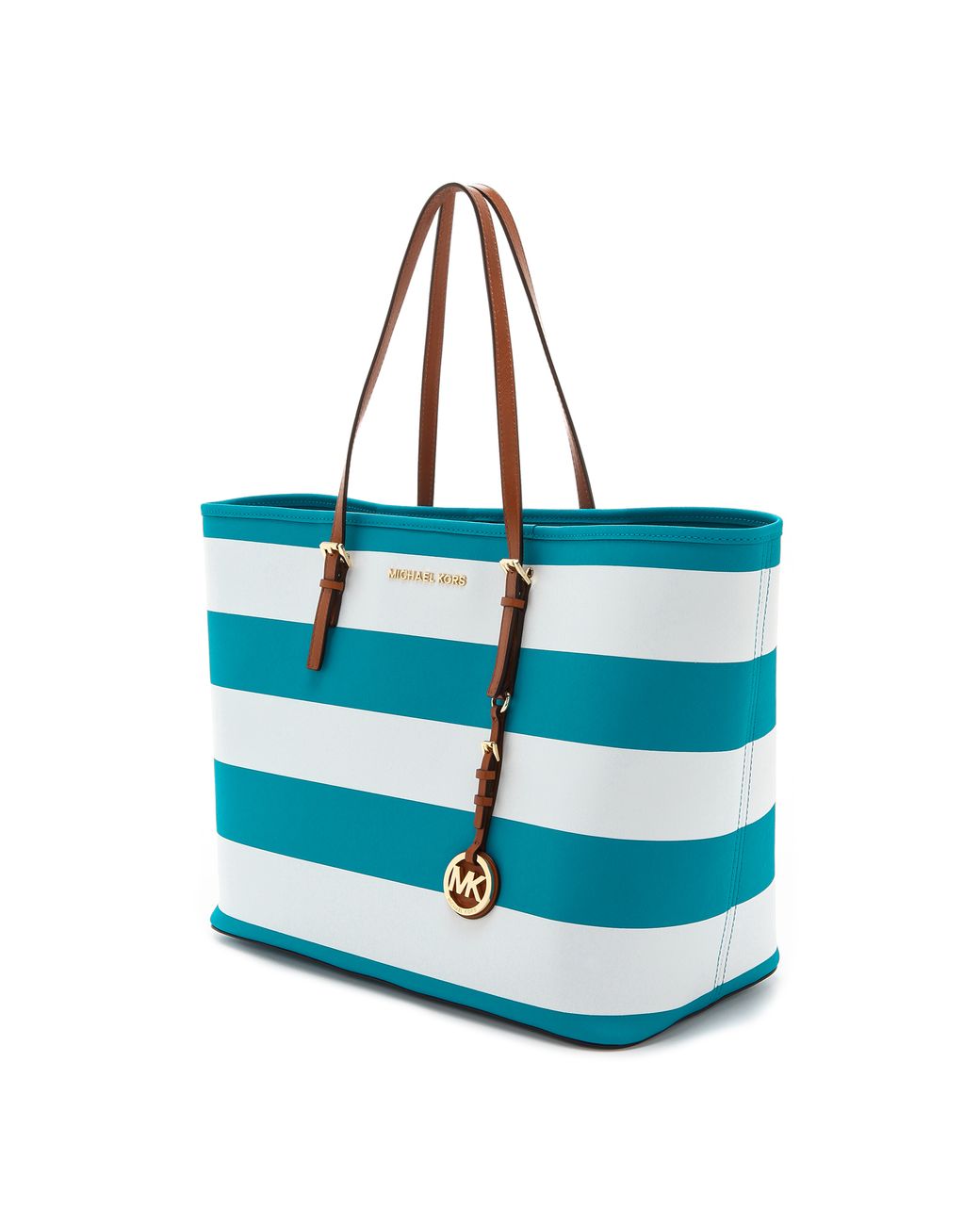 Blue and white striped michael kors purse hotsell