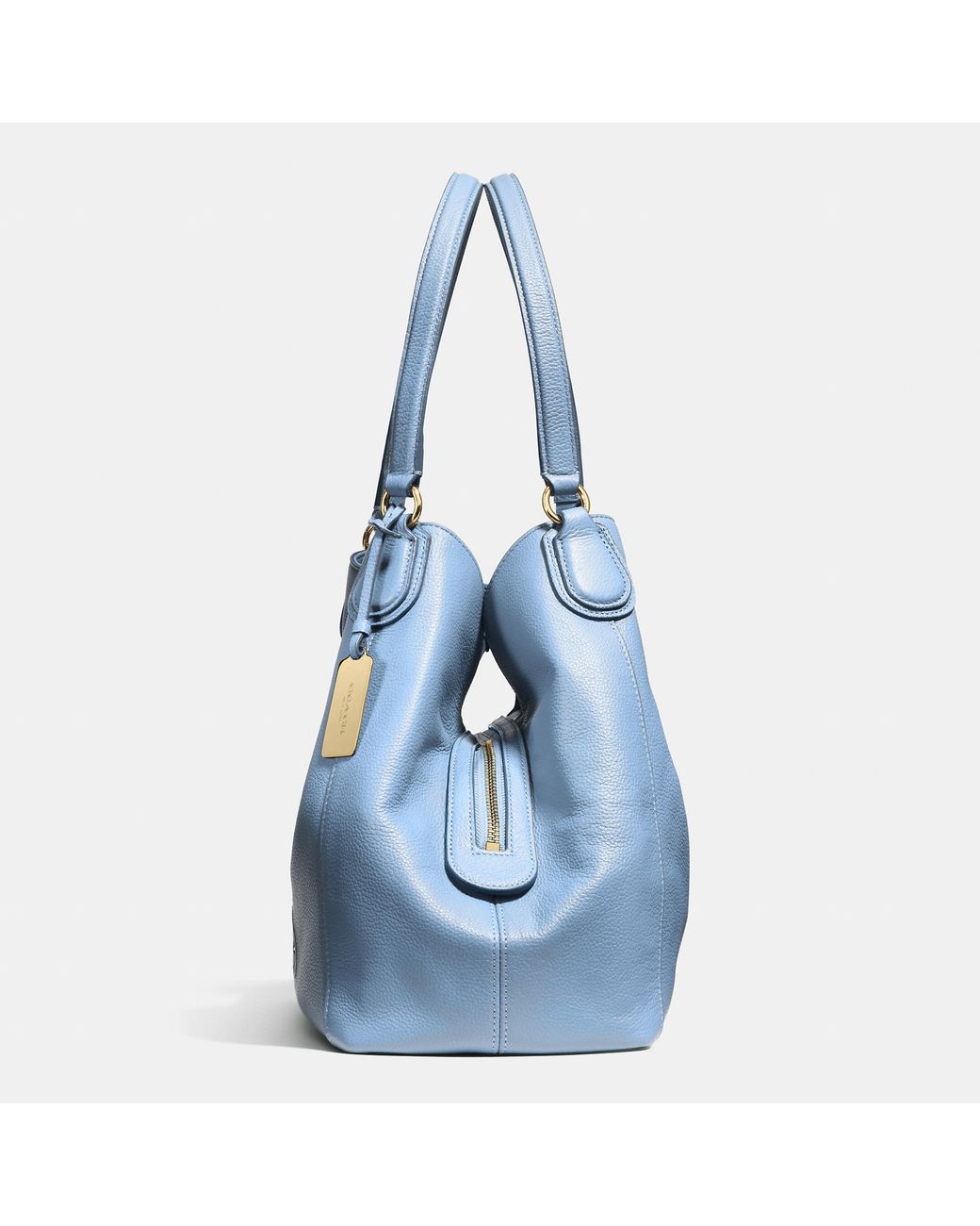COACH Women's Blue Embossed Horse And Carriage Edie