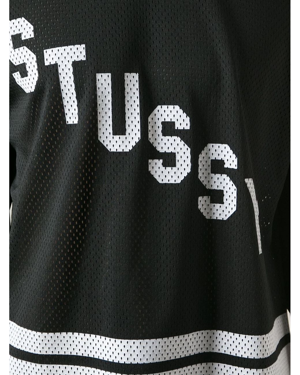 Stussy Football Mesh Logo Jersey in Black for Men | Lyst