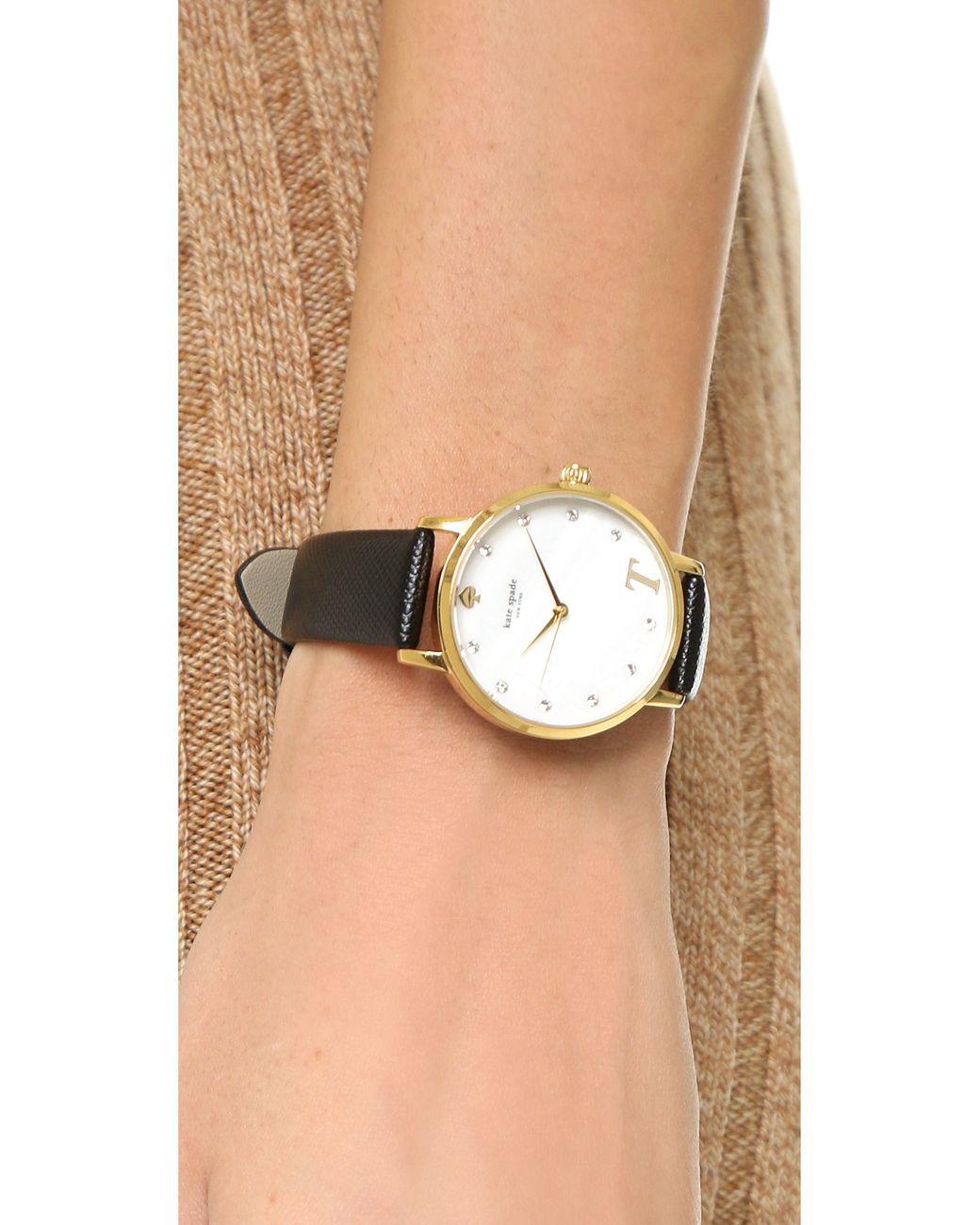 Kate Spade Metro Monogram Watch - N in Black | Lyst display picture 2