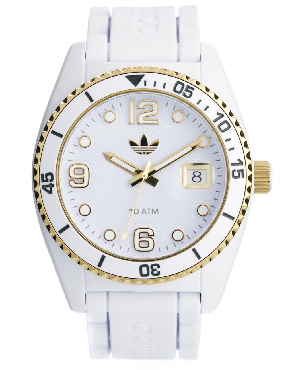 adidas Brisbane Gold Detail Watch in White for Men | Lyst