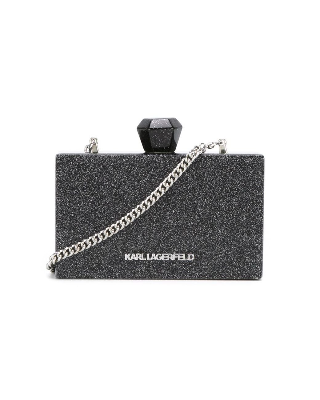 Karl Lagerfeld 'luxury Is A Discipline' Box Clutch in Black | Lyst