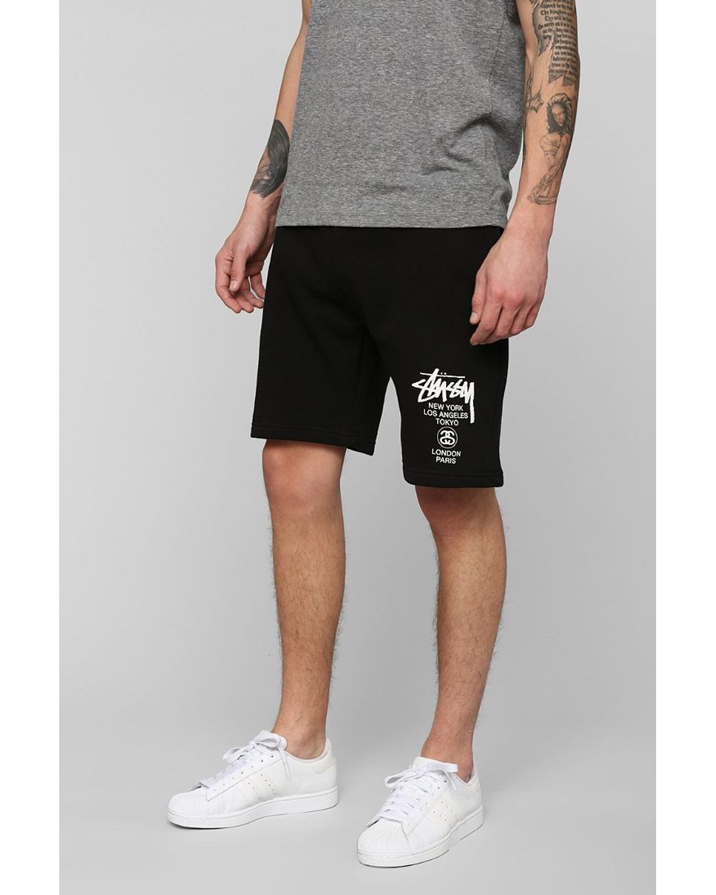Stussy Stussy World Tour Sweat Short in Black for Men | Lyst Canada