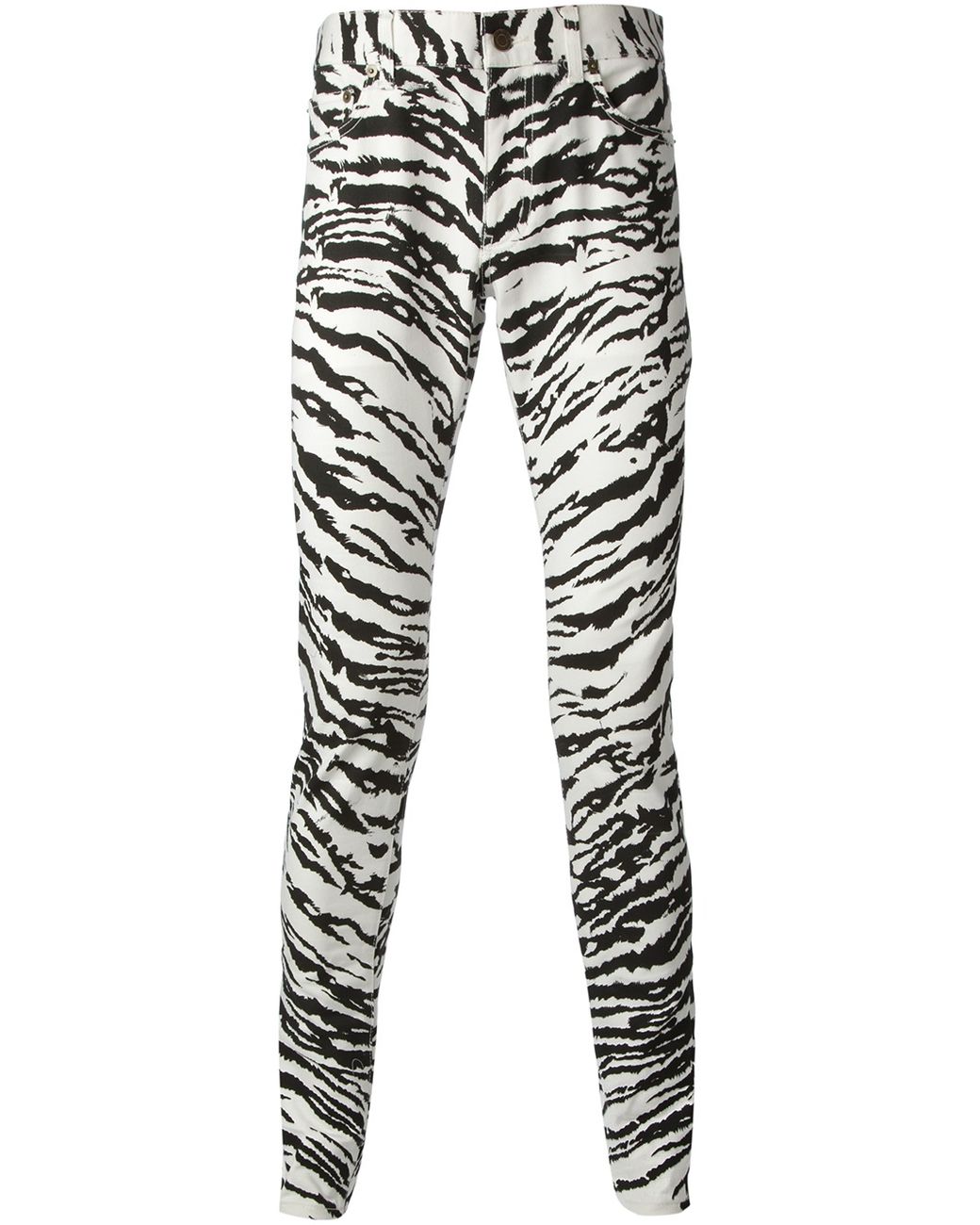 Saint Laurent Animal Print Skinny Belt