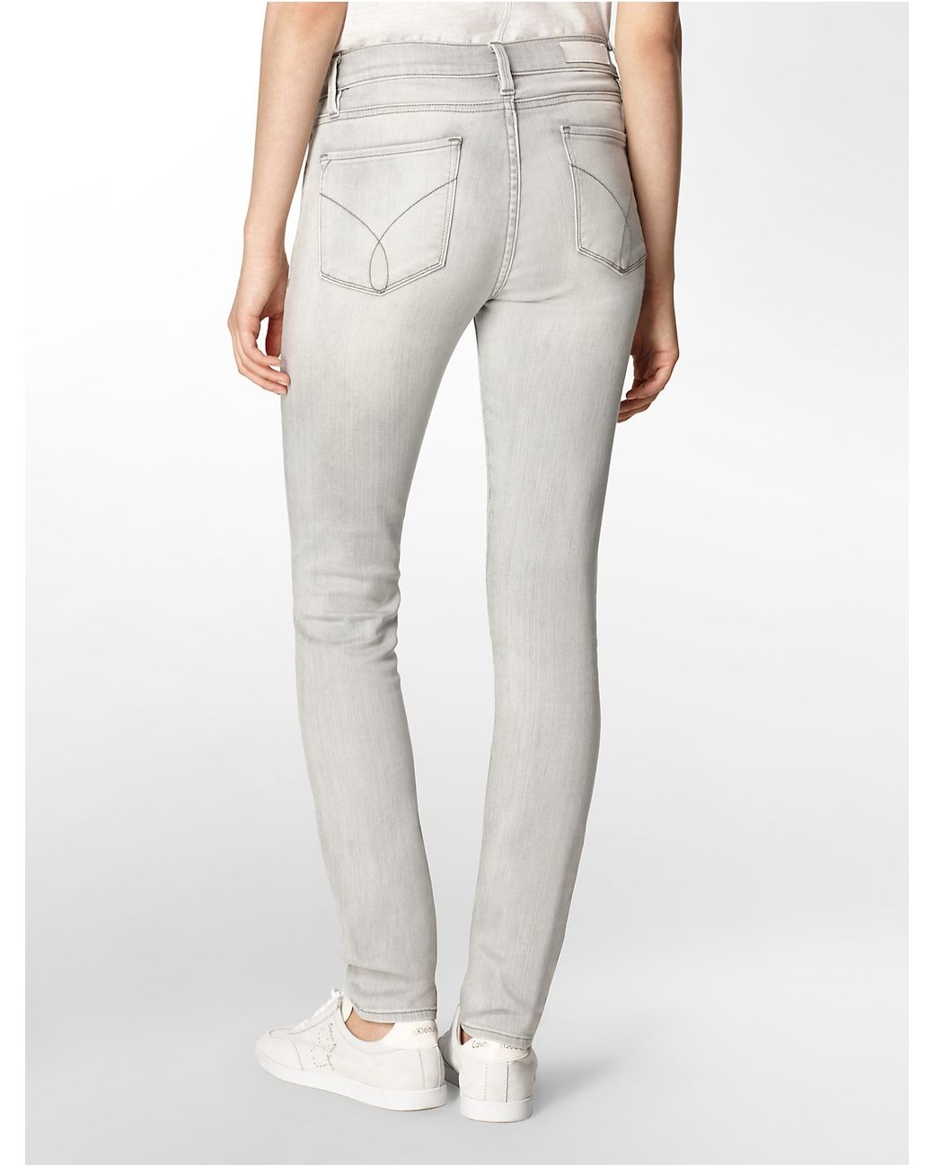 Calvin Klein Jeans Ultimate Skinny Light Grey Wash Jeans in Gray | Lyst