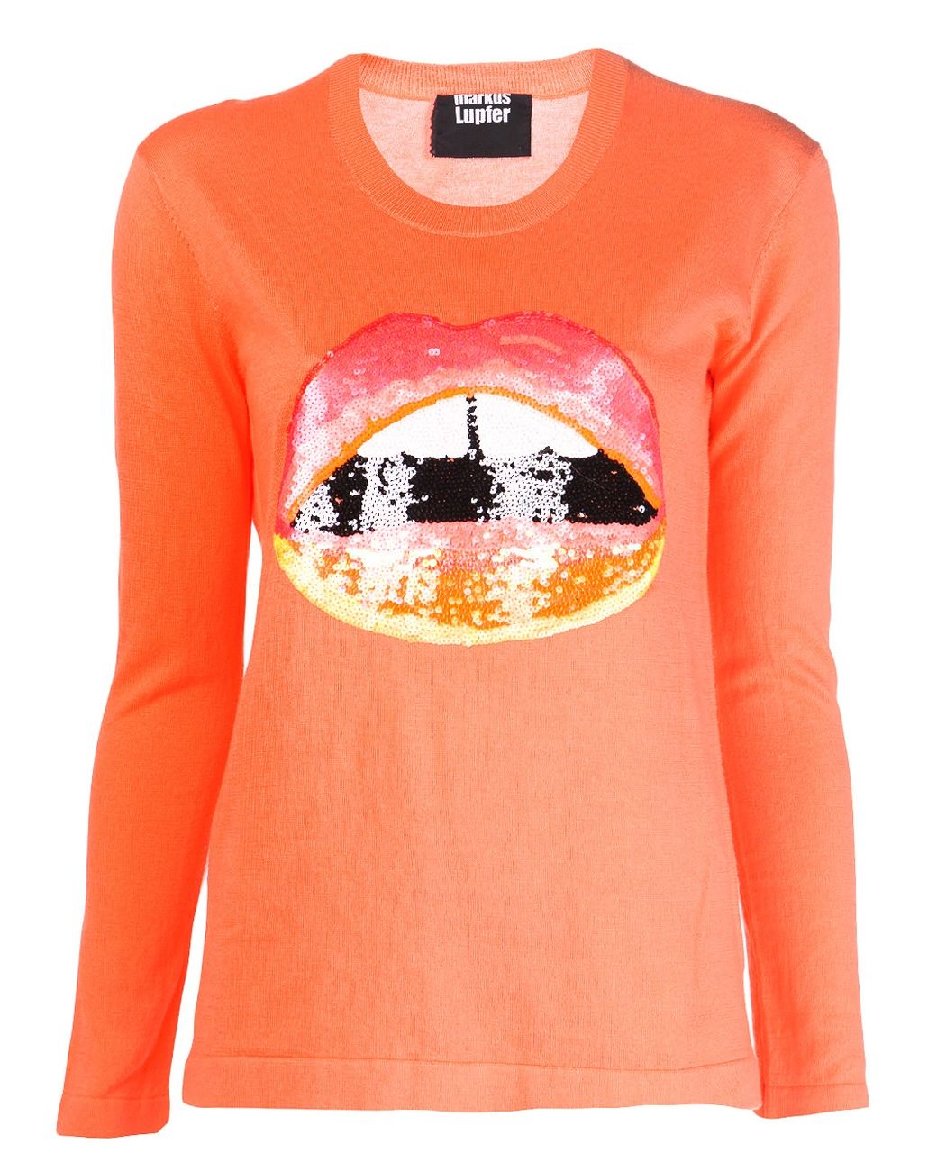 Markus Lupfer Neon Dip Lara Lip Sweater in Orange | Lyst