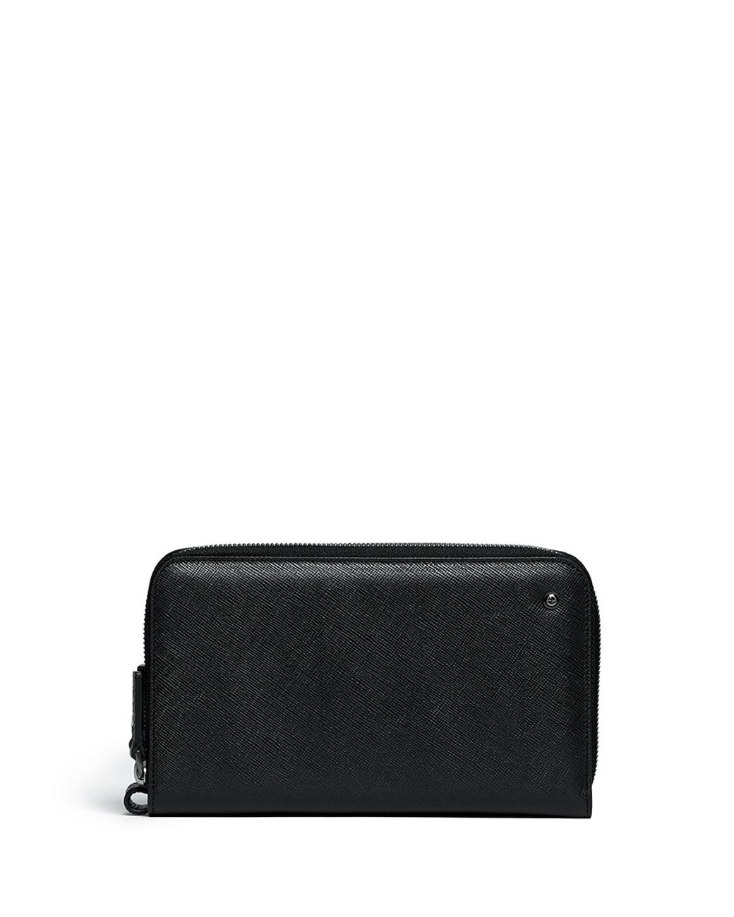 Giorgio Armani Double Zip Saffiano Leather Passport Wallet in Black for ...