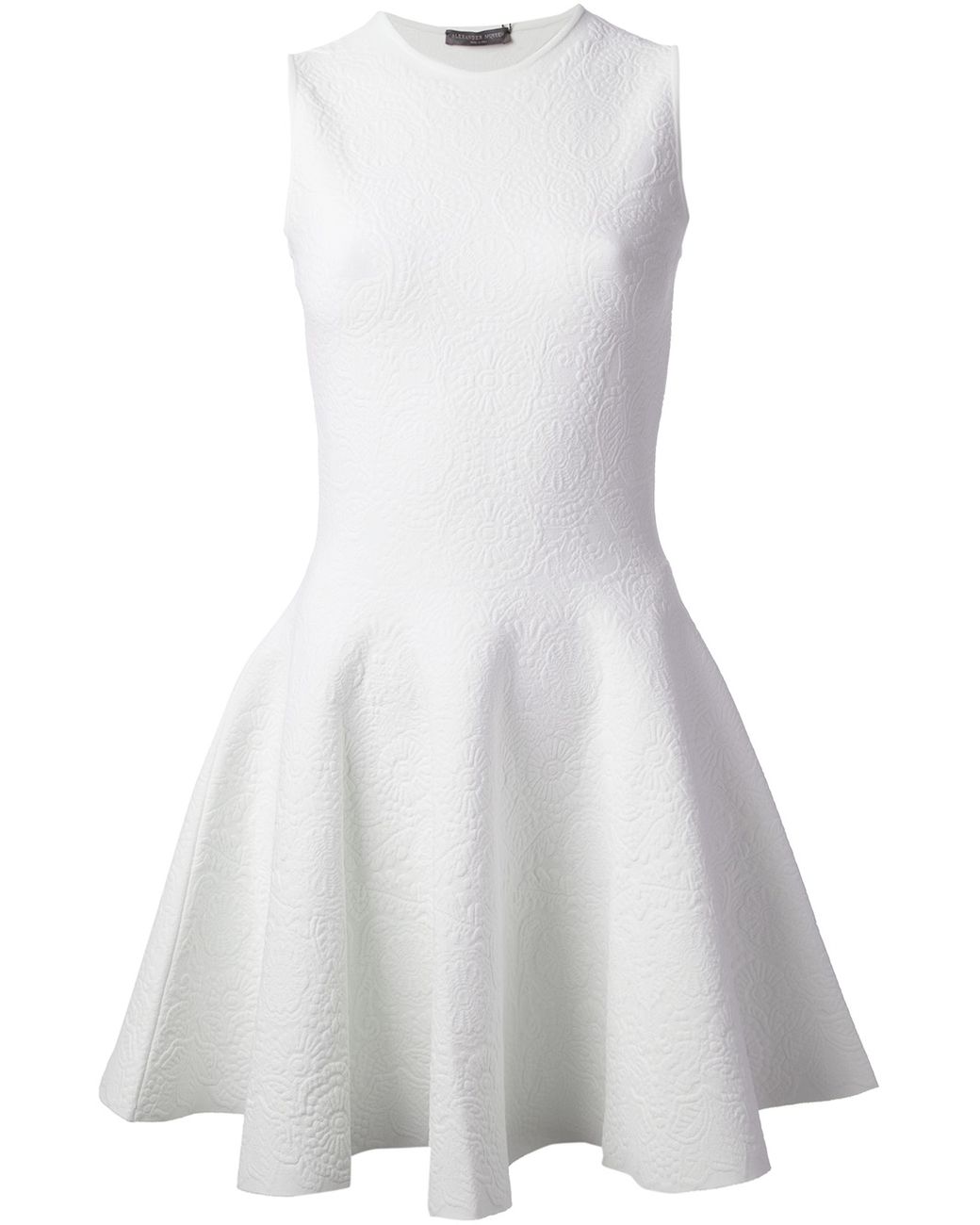 Alexander McQueen Jacquard Skater Dress in White | Lyst
