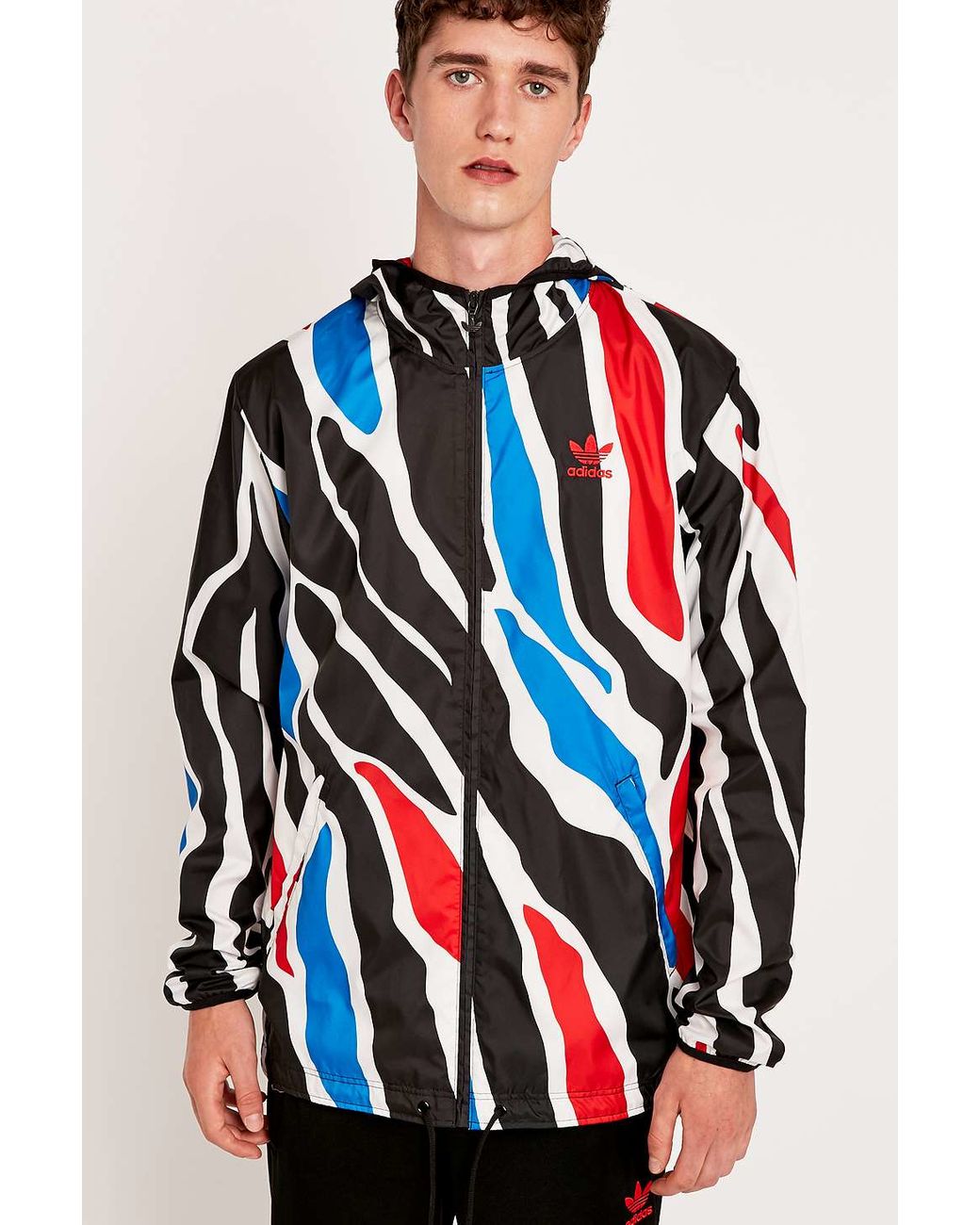 adidas Zebra Print Full Zip Jacket in Blue for Men | Lyst UK