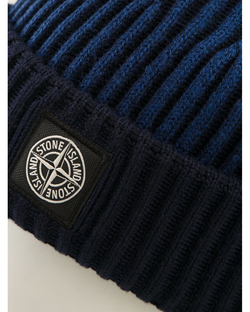 Stone Island Wool Twotone Beanie in 